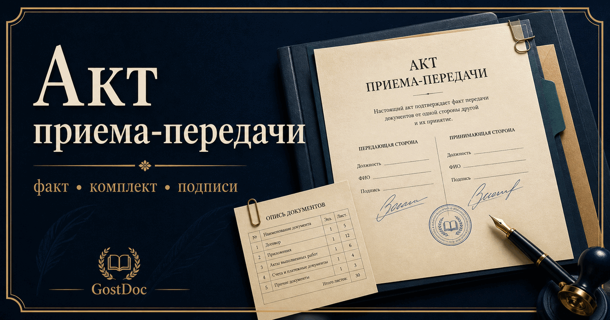 Акт приема-передачи документов: образец и правила оформления