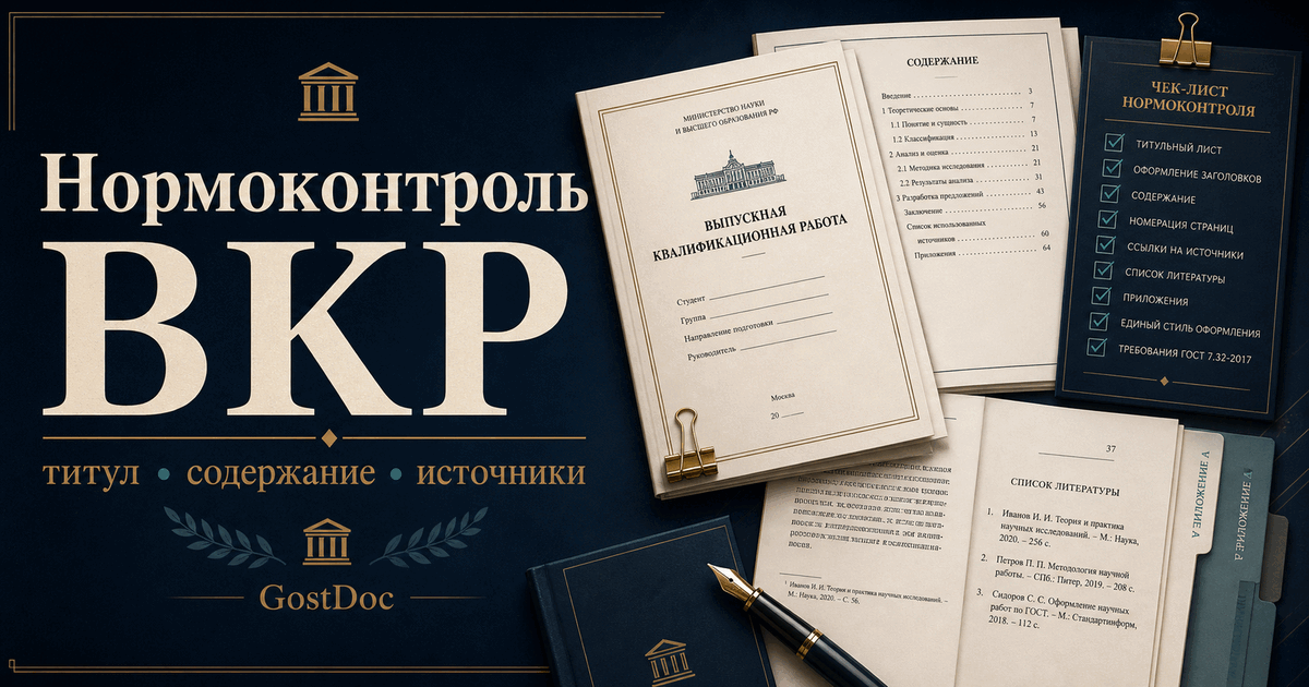Что проверяет нормоконтроль ВКР: чек-лист по титулу, содержанию, ссылкам и оформлению