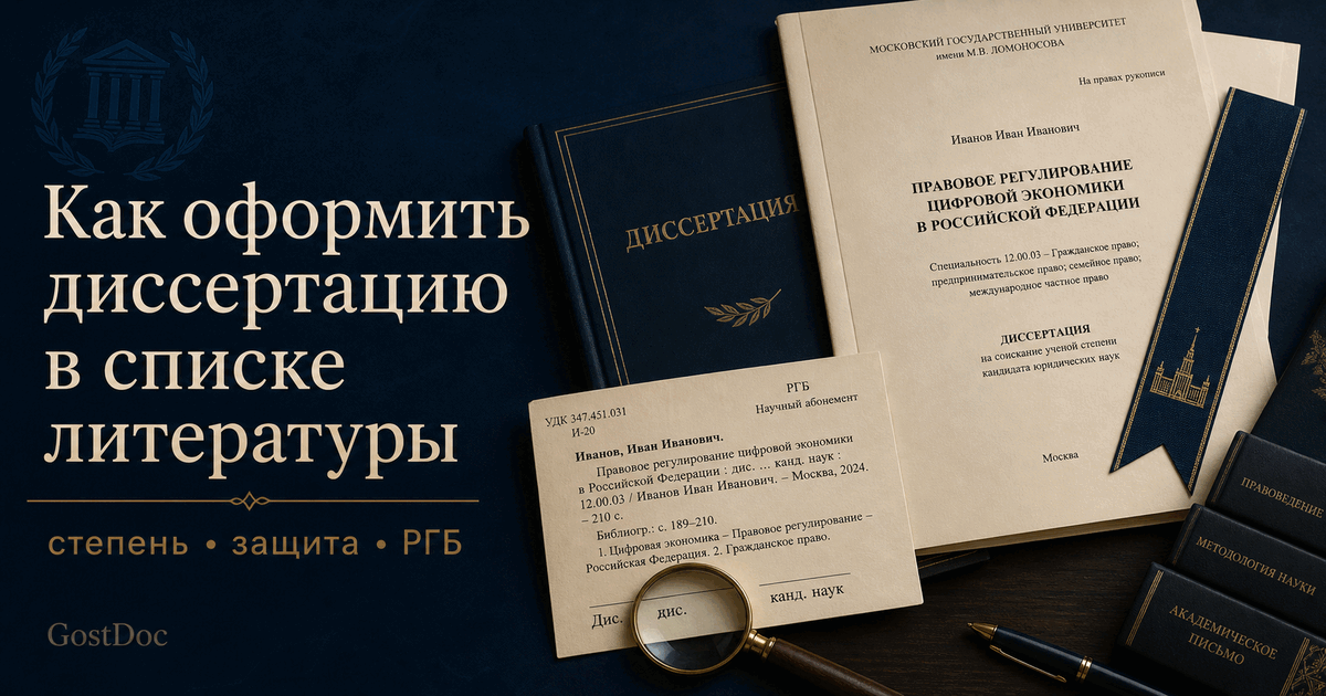 Как оформить диссертацию в списке литературы: кандидатская, докторская и электронная запись