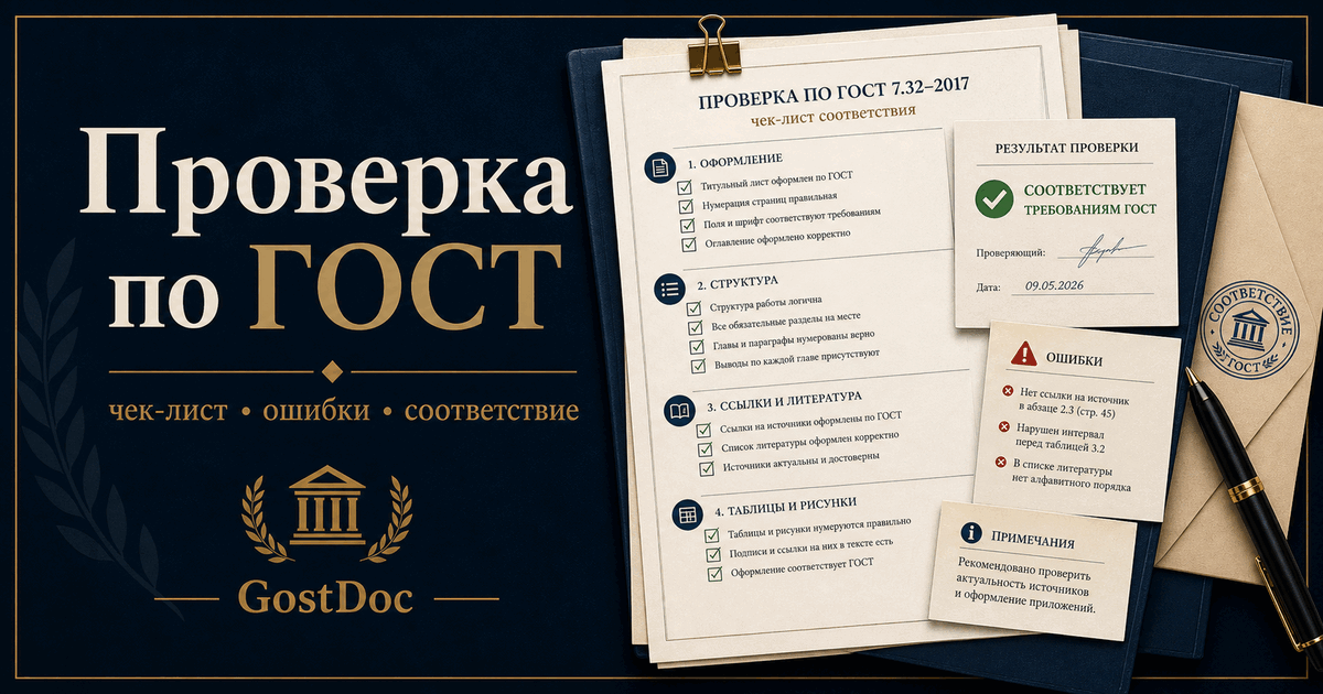 Проверка документа по ГОСТ перед сдачей: как быстро найти ошибки в курсовой, дипломе и ВКР