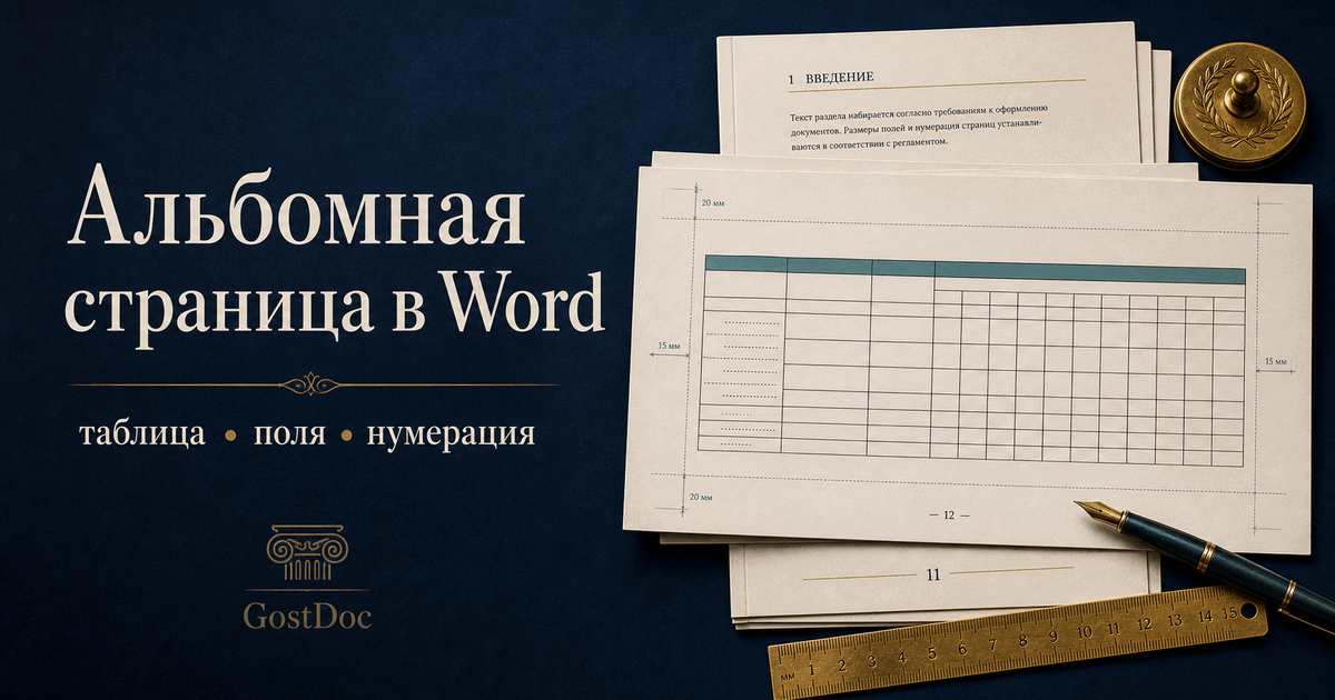 Как сделать альбомную страницу в Word внутри обычного документа