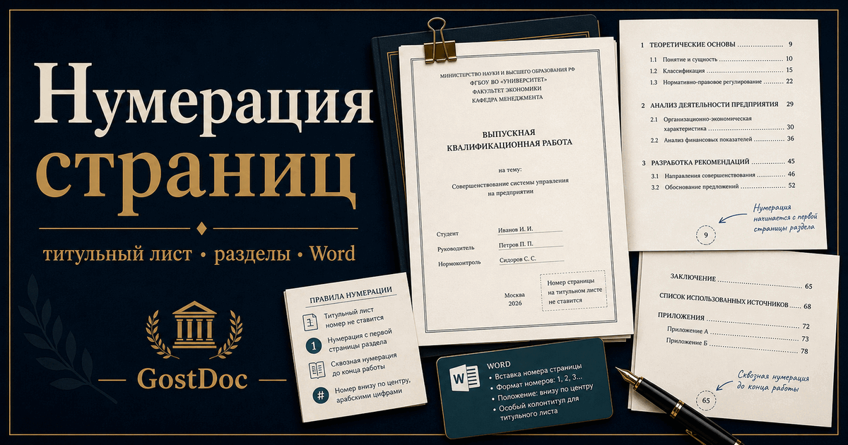 Нумерация страниц по ГОСТ в Word: с какой страницы начинать, где ставить номер и как настроить без ошибок