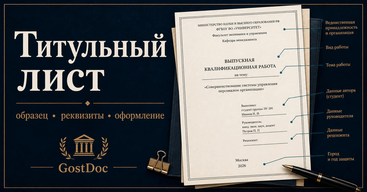 Титульный лист по ГОСТ: образец и оформление в Word