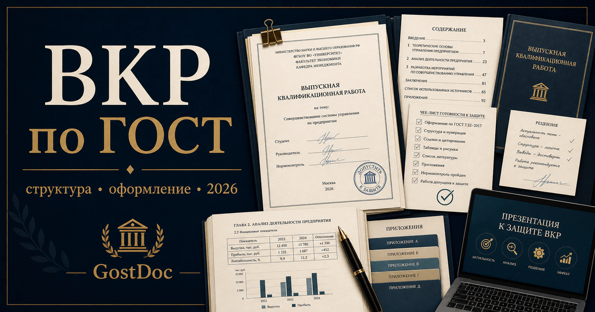 Оформление ВКР по ГОСТ в 2026 году: правила, структура и чек-лист
