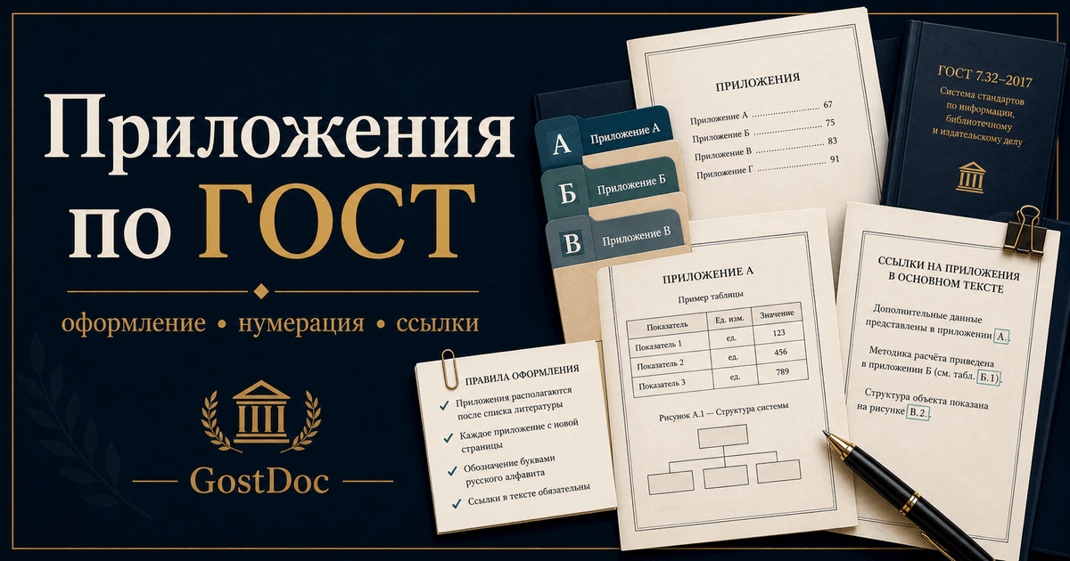 Приложение по ГОСТ: что выносить и как оформить раздел приложений