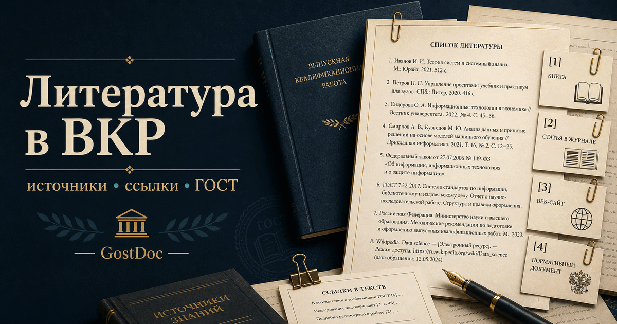 Список литературы в ВКР по ГОСТ: источники, ссылки и проверка перед нормоконтролем