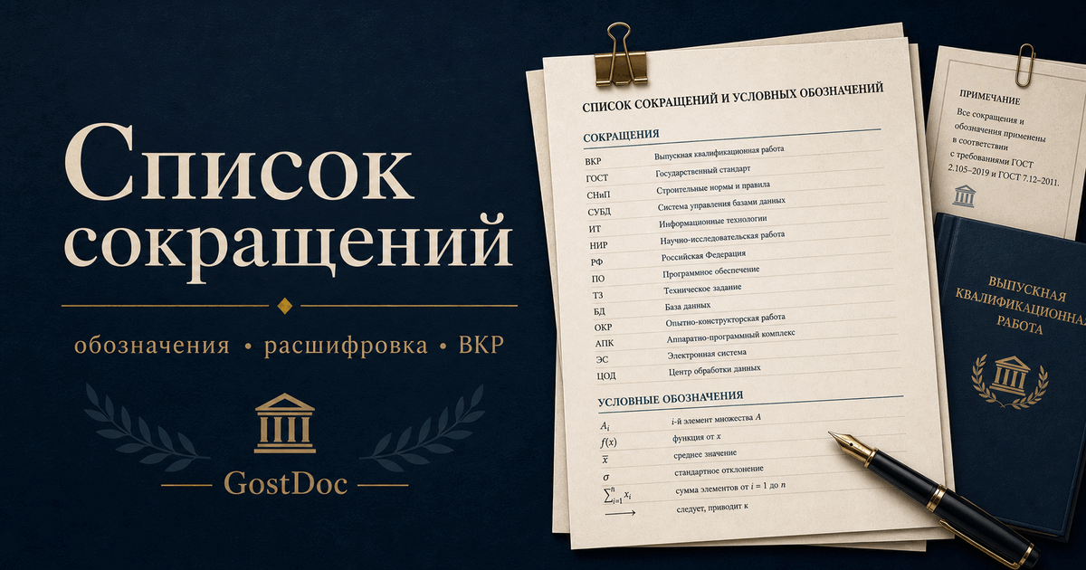 Список сокращений в ВКР: как оформить условные обозначения и не запутать читателя диплома